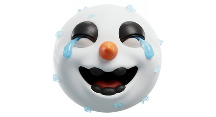 Laughing snowman emoji illustration
