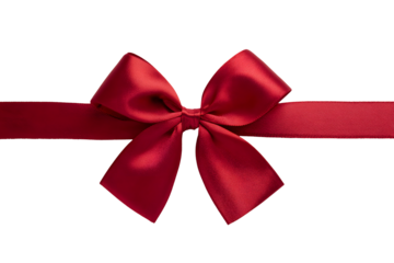 Decorative red bow clipart on clear background
