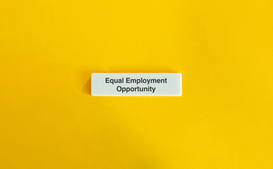 Equal Employment Opportunity Concept on Yellow Background with Letter Tile Design