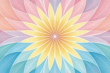 Colorful Abstract Flower Design With Soft Hues and Intricate Patterns