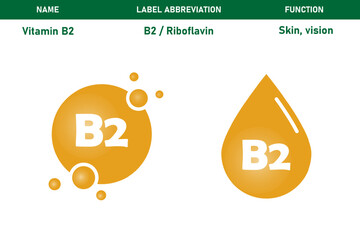 Vitamin B2 Molecule Structure, Vector Illustration Isolated for Medical and Educational Use