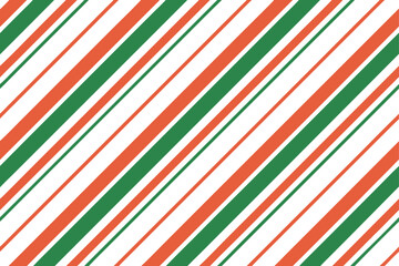 Festive Christmas Candy Cane Stripe Pattern Background with Red and Green Diagonal Lines Perfect for Holiday Designs