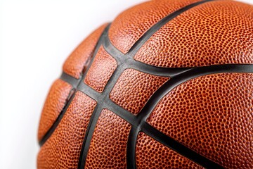 Realistic basketball with detailed texture isolated on white background, perfect for sports design or educational materials about basketball