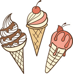 set of ice cream