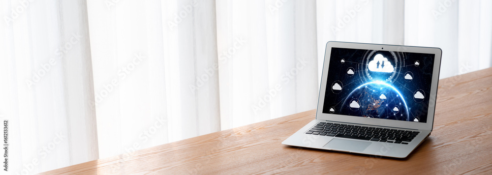 Poster cloud computing software for modish remote work and personal data storage