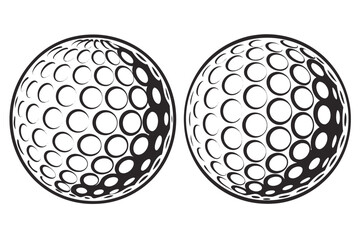 Two Golf Balls Isolated on White Background Sporting Equipment and Recreation Illustration for Sport Enthusiasts