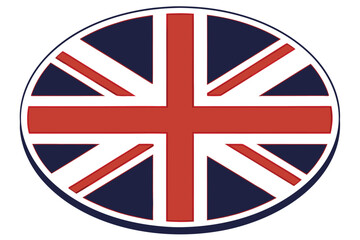 United Kingdom Flag Design in Oval Shape Patriotic Symbol of Great Britain British Culture and National Identity