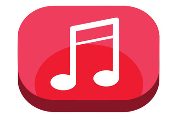Vibrant Red App Icon Featuring a Clean White Music Note Represents Digital Audio Experience and Modern Interface