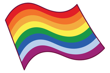 Vibrant Waving Rainbow Pride Flag Illustration for LGBTQ Rights and Inclusion a Symbol of Diversity