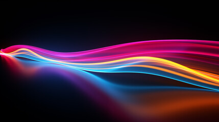 Abstract luminous glowing waves background pattern. Pink, blue, yellow waves texture background wallpaper. Digital artistic artwork raster bitmap illustration. Graphic design art. AI artwork.
