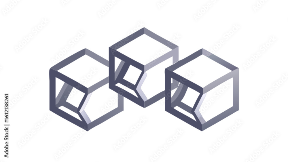 Aufkleber isometric cube illustration vector graphic design for 3d modeling and geometric shapes with modern s