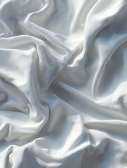 A close-up of white fabric with soft folds and wrinkles