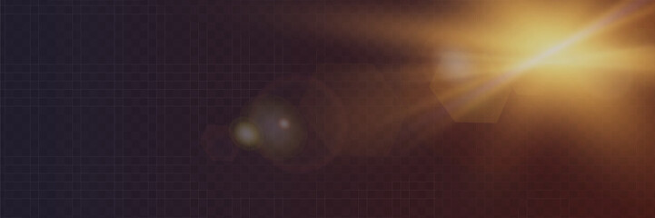 Vector transparent sunlight special lens flash light effect. Sun lens flash. Element of decor.