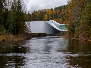 Contemporary gallery bridge The Twist in Kistefos Museum, Norway