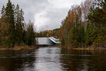 Contemporary gallery bridge The Twist in Kistefos Museum, Norway