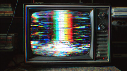 Analog TV static with interference lines
