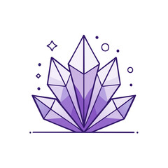 Obraz premium Purple Crystals Illustration on Black Background