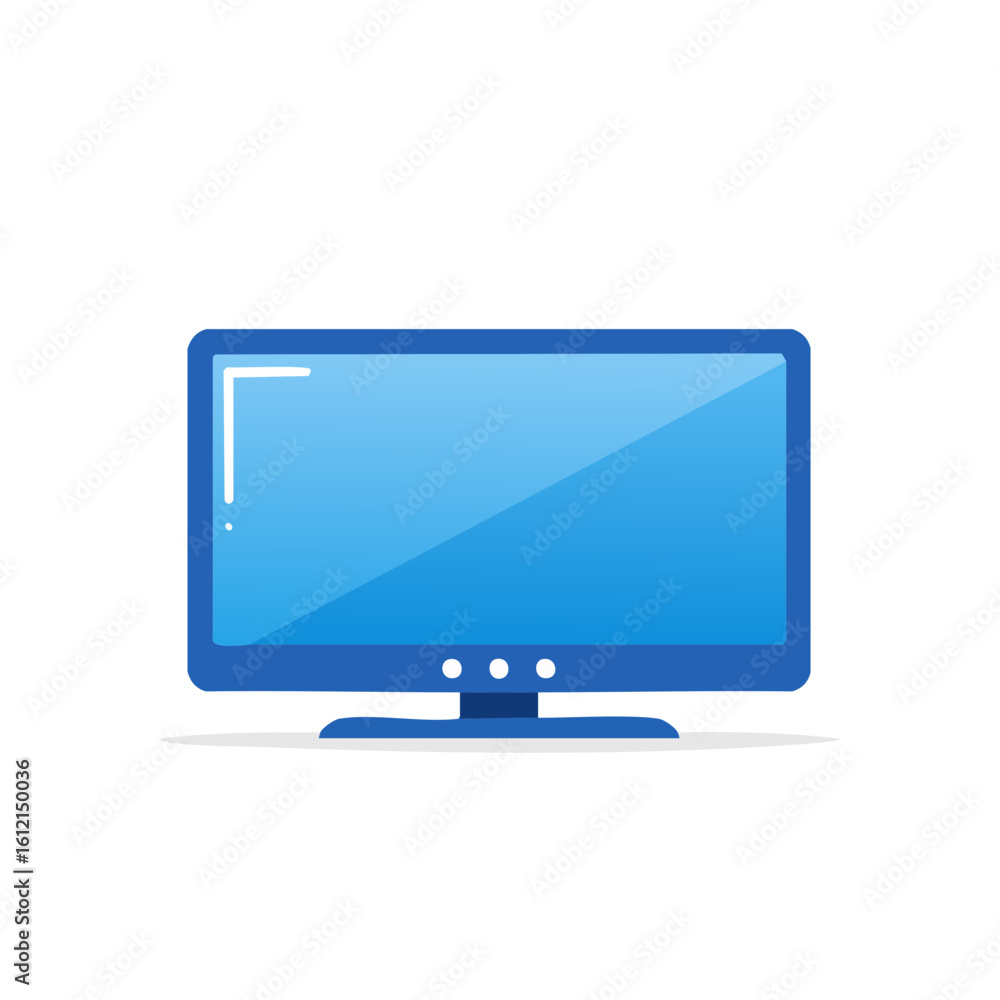 Poster flat screen monitor illustration isolated on black background computer display concept
