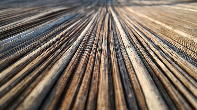 Bamboo mat with linear weave patterns