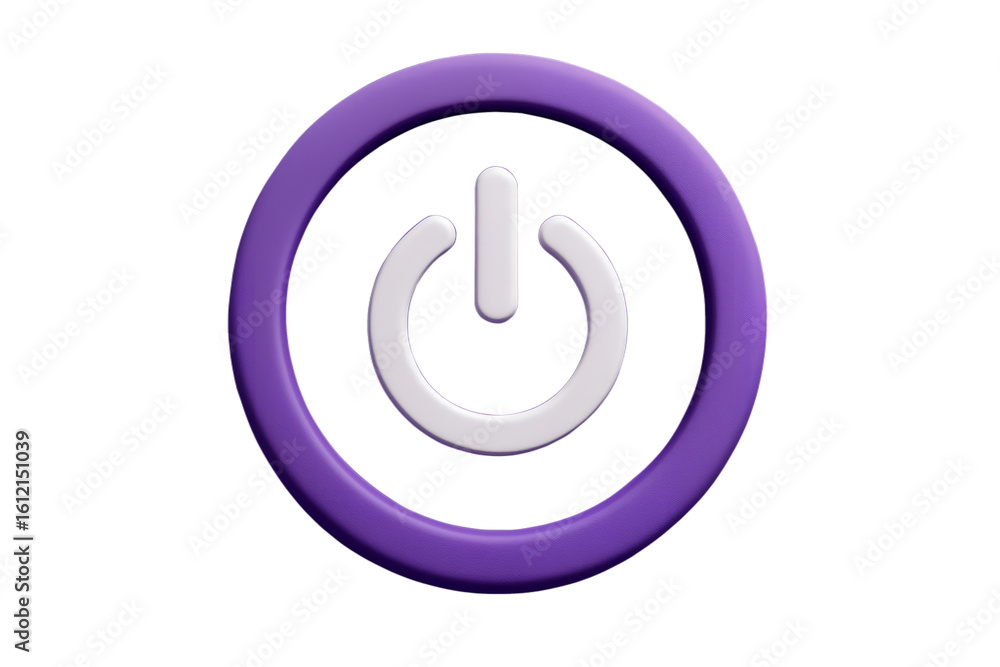 Fototapete power button icon: a simple, sleek, and modern depiction of the universal power button icon, present
