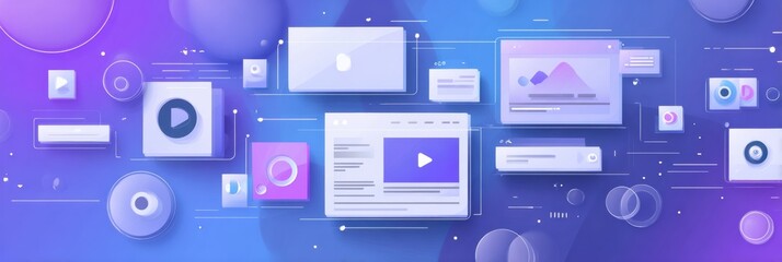 Futuristic Educational Content Curation Interface Featuring AI Recommendations in Vibrant Colors and Seamless Design