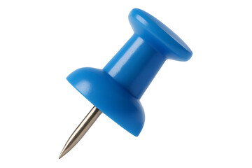Blue Push Pin: A close-up captures a vivid blue push pin, showcasing its functional design with a sharp silver pin and rounded head, ideal for pinning and organization.