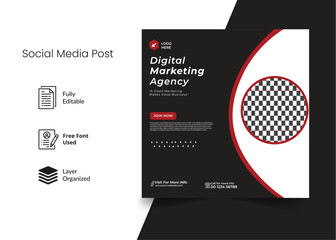 social media template design . business social media post template . Social media design concept. Vector illustration