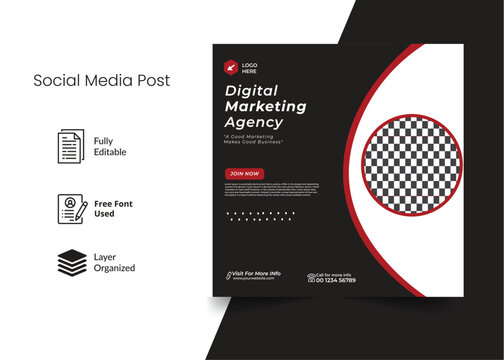 social media template design . business social media post template . Social media design concept. Vector illustration