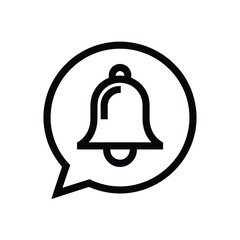 Bell notification icon inside a speech bubble representing alerts and messages