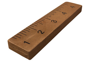 Wooden Ruler: A detailed, close-up shot of a precisely marked wooden ruler, embodying precision and the tools of measurement. 