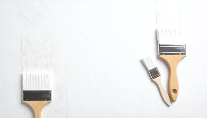 Paintbrushes on white surface