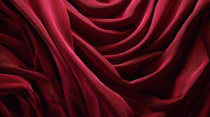 Luxurious red velvet drapery with soft folds