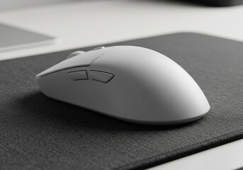 Minimalist White Wireless Mouse on a Desk


