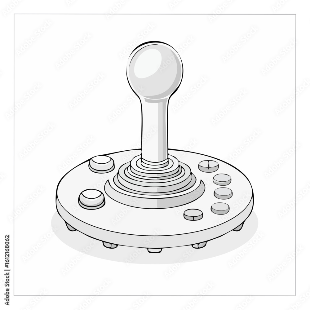 Poster arcade joystick illustration - retro gaming controller with buttons