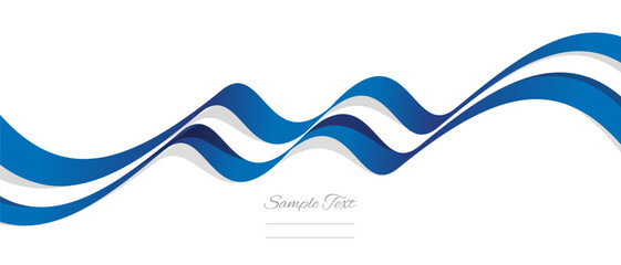 New abstract Greece wavy flag ribbon with shadows. Greek flag vector illustration isolated on white background