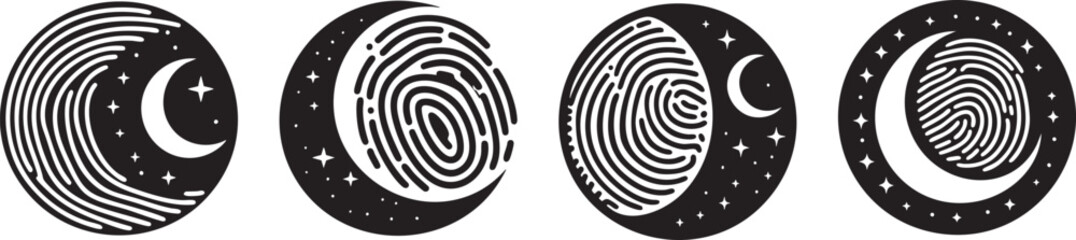 Cosmic Fingerprint Moon Night Sky Celestial Pattern Identity