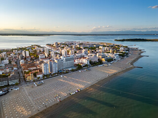 Lignano Sabbiadoro beach in Italy