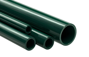 Fototapeta premium Multiple green industrial pipes on a transparent background
