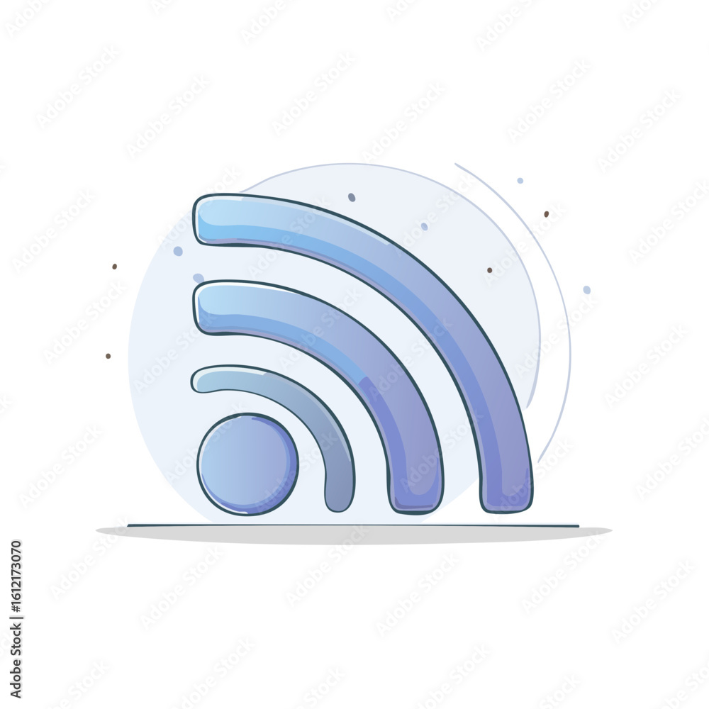 Poster stylized wi-fi signal icon on black digital networking internet concept