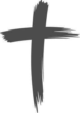 Rustic cross illustration, a symbol of faith and spirituality for creative projects