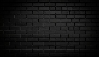 Monochromatic black brick wall with horizontally staggered pattern and uniform texture&mdash;evoking industrial restraint, modern minimalism, and visual depth through structural repetition.