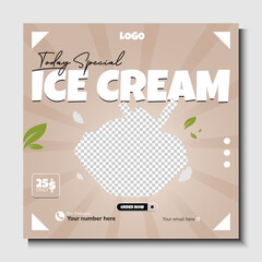 Delicious ice cream template for social media posts.