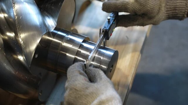 Precise measurement of a large industrial component with digital caliper