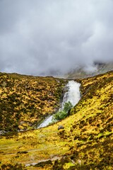 Eas a' Bhradain Waterfall, Blackhills Waterfall, Loch Ainort, A87 road, Isle of Skye, Scotland, UK	