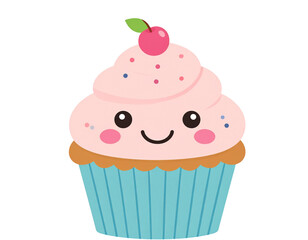 vector illustration of a cupcake