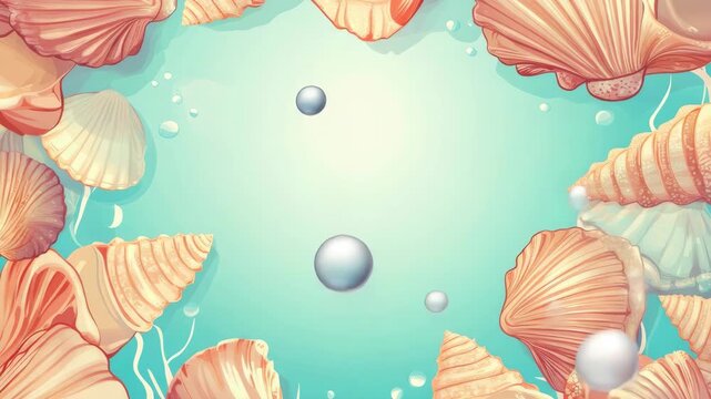 Vibrant underwater scene with shells and coral