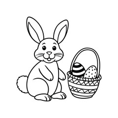 easter bunny with eggs