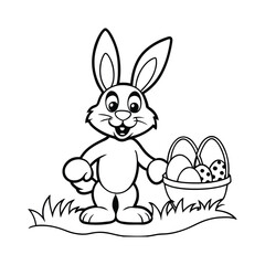 easter bunny with eggs