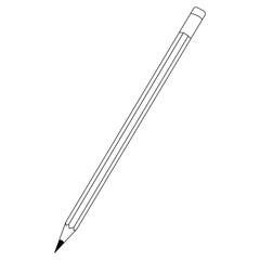 pencil with eraser icon in black and white color education icons school material tool
