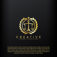 Law logo scales justice law firm logo  justice lawyer logo vector design